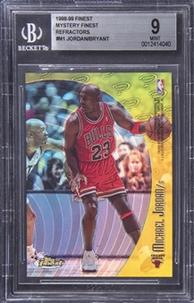 1998/99 Topps Finest "Mystery Finest" Refractor #M1 Michael Jordan/Kobe Bryant - BGS MINT 9